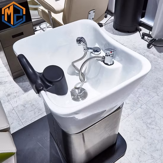 Poltrona da massaggio per salone di bellezza con massaggio automatico elettrico con lettino per shampoo per massaggio con lavandino